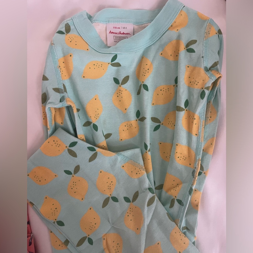 Hanna Anderson size 5 girls pajamas. Used a few times, great condition